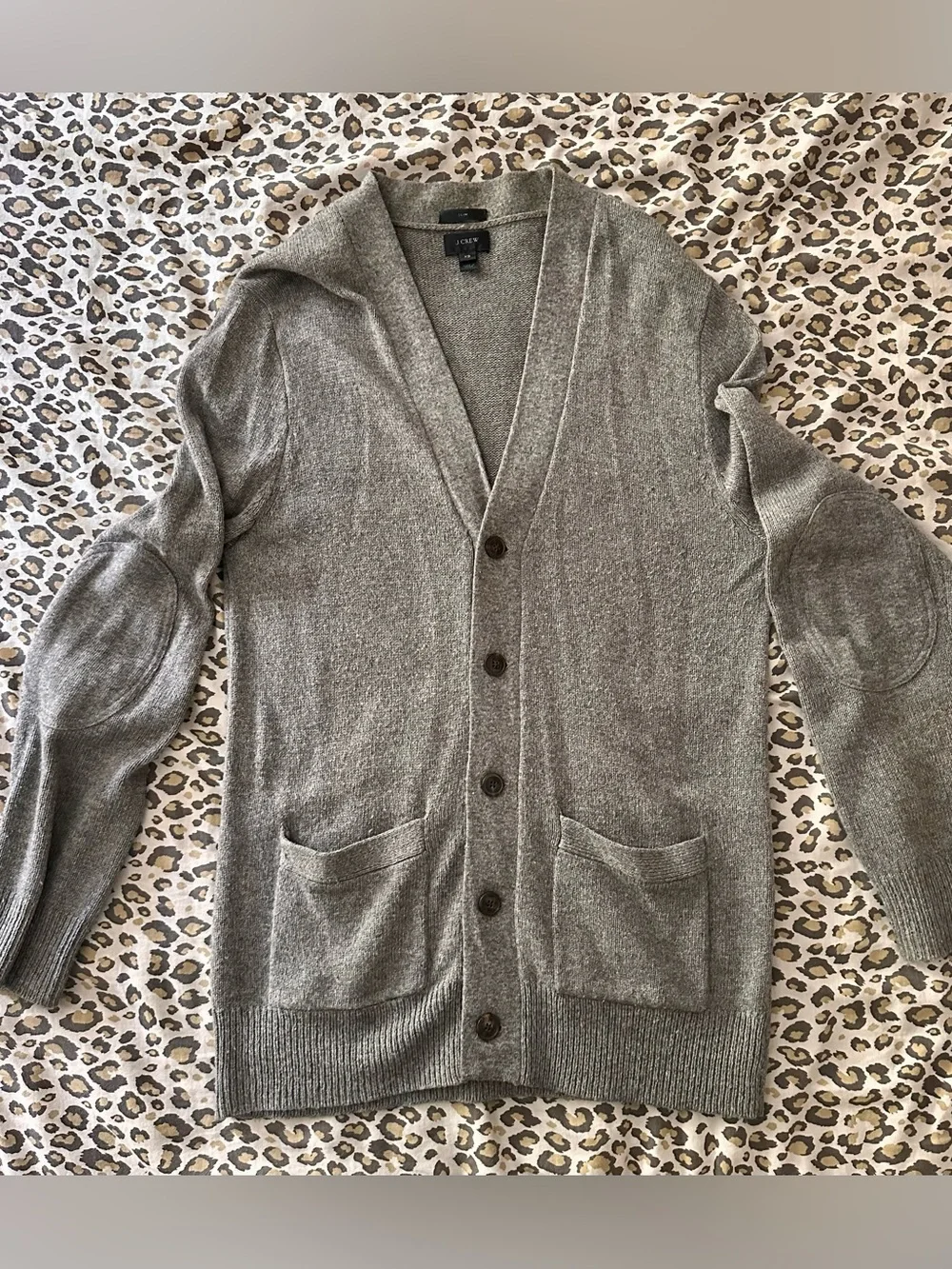 J. CREW men’s merino wool blend grey grandpa cardigan size XS